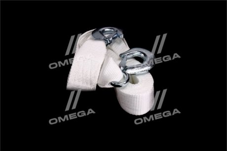 Трос буксирувальний 5т. стрічка 50мм. 5м. С гак, білий <ДК> Дорожная карта DK46-206E-1