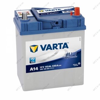Аккумулятор 40Ah-12v BD(A14) (187х127х227),R,EN330 VARTA 540 126 033 (фото 1)