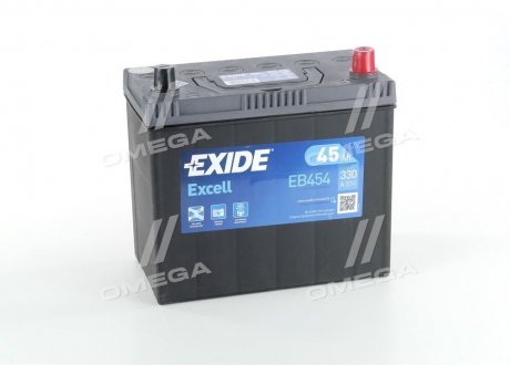 Аккумулятор 45Ah-12v EXCELL(234х127х220),R,EN330 Exide EB454 (фото 1)
