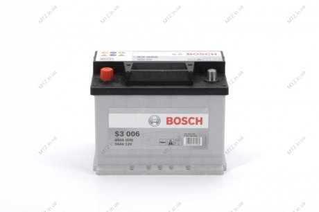 Аккумулятор 56Ah-12v (S3006) (242x175x190),L,EN480 BOSCH 0092S30060 (фото 1)