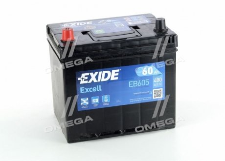 Аккумулятор 60Ah-12v EXCELL(230х172х220),L,EN390 Exide EB605 (фото 1)