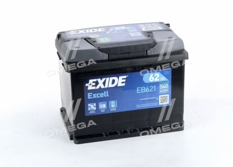 Аккумулятор 62Ah-12v EXCELL(242х175х190),L,EN540 Exide EB621 (фото 1)