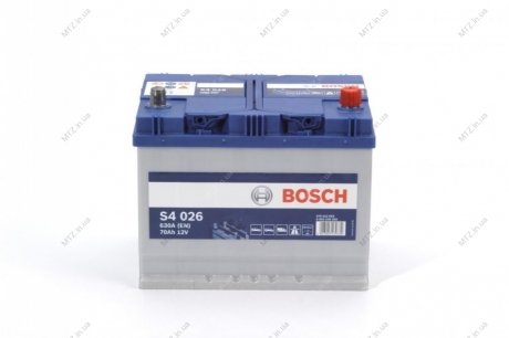 Аккумулятор 70Ah-12v (S4026) (261x175x220),R,EN630(Азия) BOSCH 0092S40260 (фото 1)