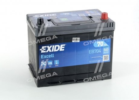 Аккумулятор 70Ah-12v EXCELL(266х172х223),R,EN540 Exide EB704 (фото 1)