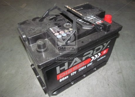 Акумулятор 80Ah-12v HARDY DISEL (278x175x190),R,EN720 6СТ- 80 Аз (фото 1)