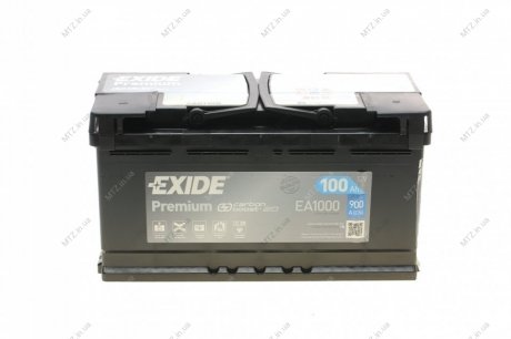 Акумулятор 100Ah-12v PREMIUM(353х175х190),R,EN900 Exide EA1000 (фото 1)