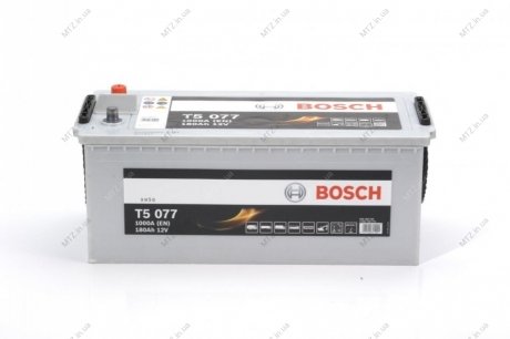 Аккумулятор 180Ah-12v (T5077) (513x223x223),L,EN1000 BOSCH 0092T50770 (фото 1)