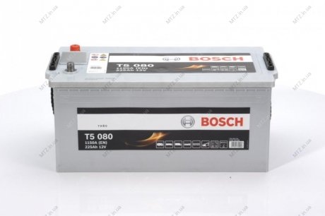 Аккумулятор 225Ah-12v (T5080) (518x276x242),L,EN1150 BOSCH 0092Т50800 (фото 1)