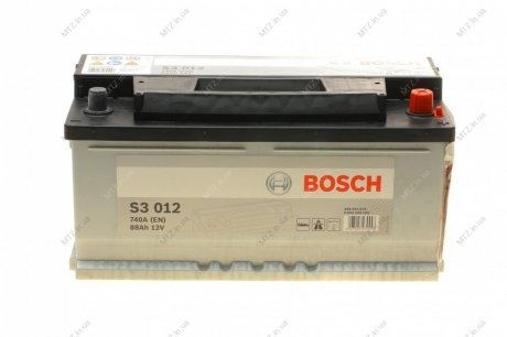 Акумулятор 88Ah-12v (S3012) (353x175x1175),R,EN740 BOSCH 0092S30120 (фото 1)