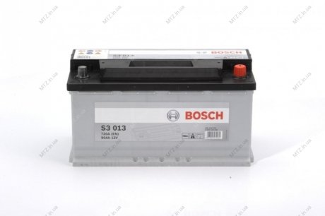 Аккумулятор 90Ah-12v (S3013) (353x175x190),R,EN720 BOSCH 0092S30130 (фото 1)