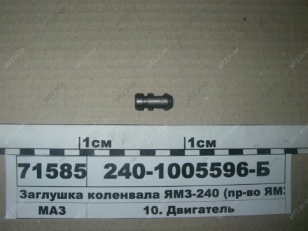 Заглушка канала масляного БЕЛАЗ Автодизель (ЯМЗ)- г.Ярославль 240-1005596-Б (фото 1)