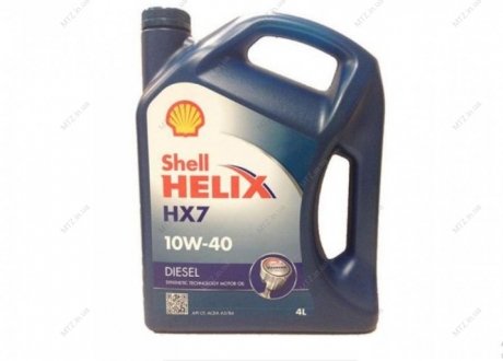Олива моторн. Helix Diesel HX7 SAE (Каністра 4л) SHELL 10W-40 CF (фото 1)