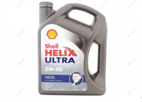 Масло моторн. Helix Diesel Ultra SAE (Канистра 4л) SHELL 5W-40 CF (фото 1)