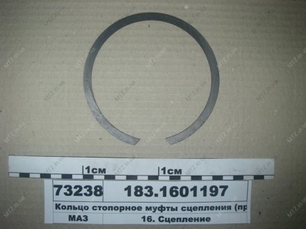 Кільце стопорне муфти зчеплення Автодизель (ЯМЗ)- г.Ярославль 183.1601197 (фото 1)