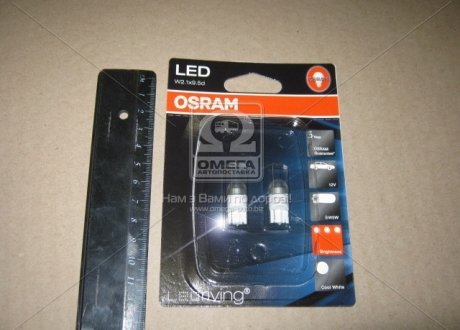 Лампа накаливания W5W 12V 5W W2,1X9,5d LEDriving (2 шт) blister 6000К (OSRAM) 2850CW-02B-BLI (фото 1)