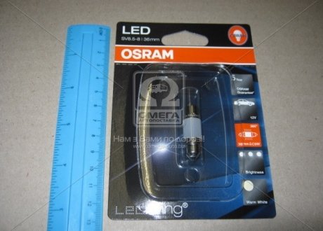 Лампа розжарювання C5W 12V 1,3W SV8,5-8 LEDriving (1 шт) blister 4000К (OSRAM) 6498WW-01B-BLI (фото 1)