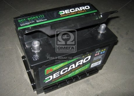 Аккумулятор 60Ah-12v DECARO (242x175x175),L,EN600 6CТ-60 АЗ (1) (фото 1)