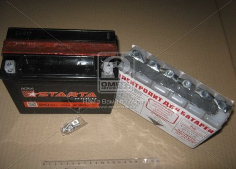Аккумулятор 20Ah-12v STARTA AGM (175х86х153), EN230 YTX20L-BS (фото 1)