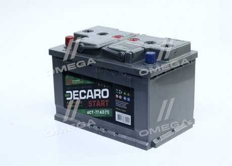 Аккумулятор 77Ah-12v DECARO START (276х175х190),L,EN620 6СТ-77 АЗ (1) (фото 1)