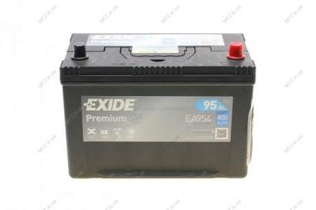 Аккумулятор 95Ah-12v PREMIUM (302х171х222),R,EN800 Exide EA954 (фото 1)