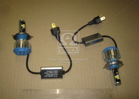 Лампа LED H4 9-32V радиатор с вентил., T1 (Китай) H4 6000K (фото 1)