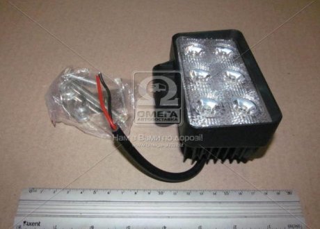 Фара LED прямоугольная 18W, 6 ламп, 110*60*50мм, узкий луч 12/24V (Китай) 27100045 (фото 1)