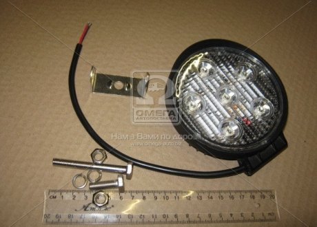 Фара LED кругла 18W, 6 ламп, 110*128мм, вузький промінь 12/24V 6000K (ТМ) JUBANA 453701031 (фото 1)