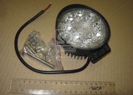 Фара LED круглая 24W, 8 ламп, 110*128мм, широкий луч 12/24V 6000K (ТМ) JUBANA 453701034 (фото 1)