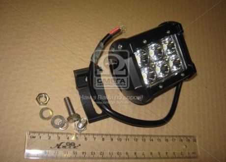 Фара LED прямокутна 18W, 6 ламп, 99*107мм, вузький промінь 12/24V 6000K (ТМ) JUBANA 453701047 (фото 1)