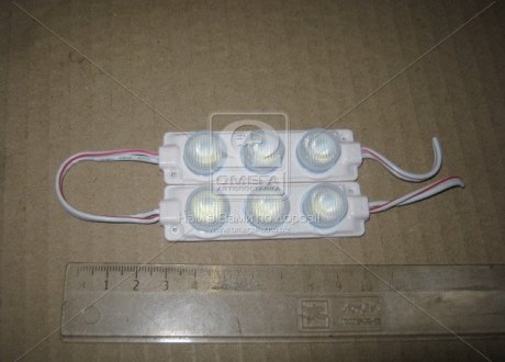 Діодний модуль 12V 3 LED (5730) з лінзою 1, колір свіч-я білий. (80mm*19mm) (Китай) 12V/1,5w (фото 1)