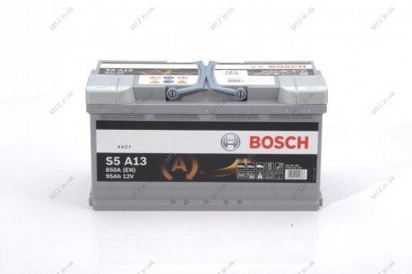 Аккумулятор 95Ah-12v AGM (S5A13) (353x175x190),R,EN850 (1-й сорт) BOSCH 0092S5A130 (фото 1)