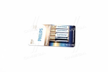Батарейка LR6/AA Premium Alkaline Blister 4шт Philips LR6M4B/10 (фото 1)