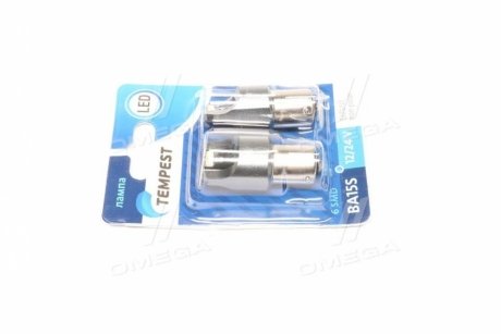 Лампа LED указ. поворотов и стоп-сигн. 12/24V BA15S 6SMD Non-polar WHITE 2шт. блистер < PLUS> TEMPEST TMP-19-1156 (фото 1)