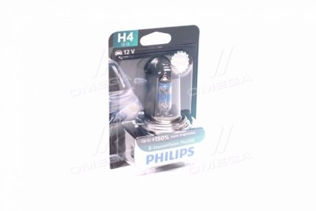 Лампа накаливания H4 X-tremeVision Pro150 +150 12V 60/55W P43t-38 Philips 12342XVPB1 (фото 1)