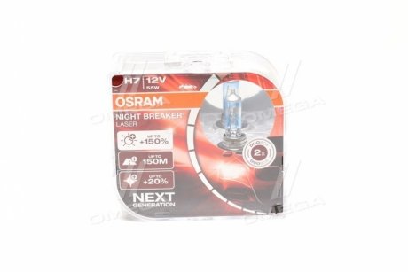 Лампа фарна H7 12V 55W PX26d NIGHT BREAKER LASER (вір-во) OSRAM 64210NL-HCB