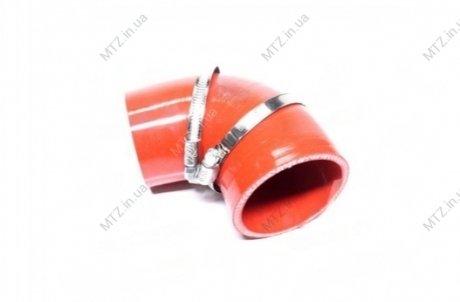Патрубок повітряного фільтра ЗІЛ-5301 <Бичок> (СИЛІКОН ЧЕРВОНИЙ, D=60 мм, L=65 мм) з хомутами RED LORRY 245-1109408-Б (фото 1)