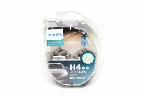Лампа накаливания H4 X-tremeVision Pro150 +150 12V 60/55W P43t-38 (комплект) (выр-во) Philips 12342XVPS2 (фото 1)