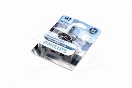 Лампа накаливания H7 12V 55W PX26d H7 WhiteVision ULTRA +60 (4200K) (1шт) (выр-во) Philips 12972WVUB1