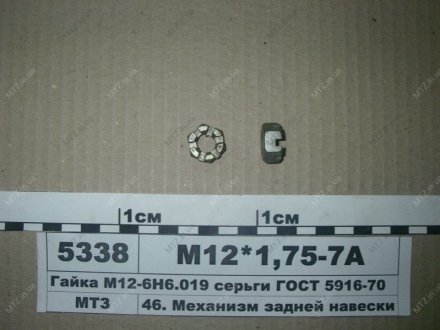 Гайка сережки М12-6Н6.019 ГОСТ 5916-70 1745 Руслан-комплект М12х1,75-7А (фото 1)