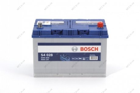 Аккумулятор 95Ah-12v (S4028) (306x173x225),R,EN830(Азия)) BOSCH 0092S40280 (фото 1)