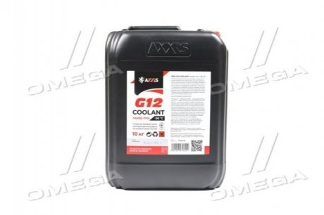 Антифриз RED G12 Сoolant Ready-Mix -36°C <> (червоний) (Каністра 10кг))) AXXIS P999-G12R RDM10 (фото 1)