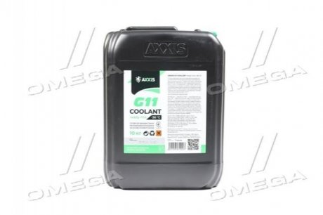 Антифриз GREEN G11 Сoolant Ready-Mix -36°C<> (зелений) (Каністра 10) AXXIS P999-G11Gr RDM10 (фото 1)