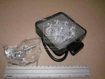 Фара LED квадратная 27W, 9 ламп, 105*105*25мм, узкий луч 12/24V.) Китай 27001999 (фото 1)