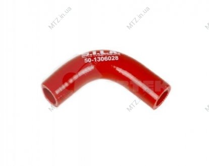 Патрубок термостата МТЗ силикон красный S.I.L.A. AC 50-1306028-Б2 (фото 1)