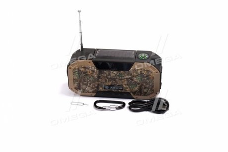 Фонарь-колонка Bluetooth, PowerBank 5000mA, сон.бат <> Military AXXIS Ax-945 (фото 1)