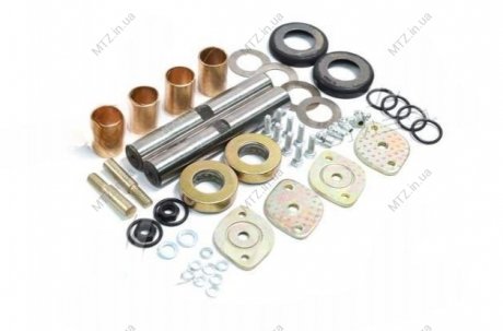 Шкворень у комплекті Газель Р0 (кришки посилен,РОЛИКОВІ підш, втулки ЛАТУНЬ Л 90,к-кт а/м) DETALKA 3302-3000100-СТ (фото 1)