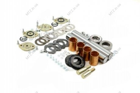 Шкворень у комплекті ГАЗ 53,3307 Р1(D=30.1) (підшипники ШАРИКОВІ, к-кт на а/м, втулка Л90) DETALKA 3307-3000100-02 (фото 1)