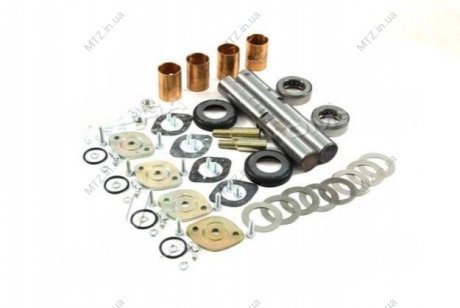 Шкворень у комплекті ГАЗ 53,3307 Р2(D=30.3) (підшипники ШАРИКОВІ, к-кт на а/м, втулка Л90) DETALKA 3307-3000100-20 (фото 1)