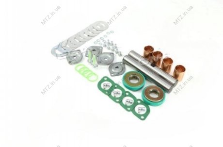 Шкворень у комплекті Газель Р1 (D=25.1) (втулки латунь Л90, РТІ NBR, РОЛИКОВІ підшипники) DETALKA 3302-3000100-25.1 (фото 1)