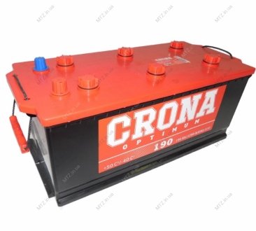 Аккумулятор стартерный (CRONA широкий МАЗ, КАМАЗ) 6СТ-190 А3 190Ah EN1200 (524x239x223) (-/+) KAINAR 690 73 04